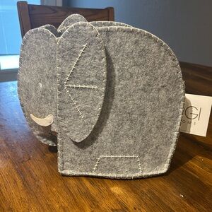 Gray Elephant Felt Storage Basket